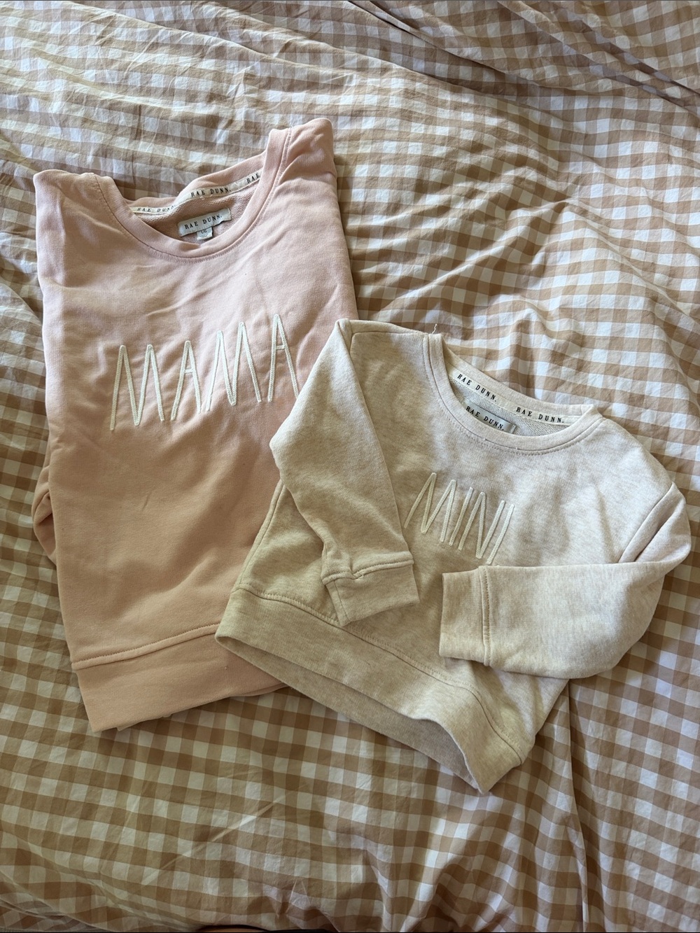Mama & Mini Matching Crewneck Sweatshirts - Pink & Cream Rae Dunn - Picture 1 of 1